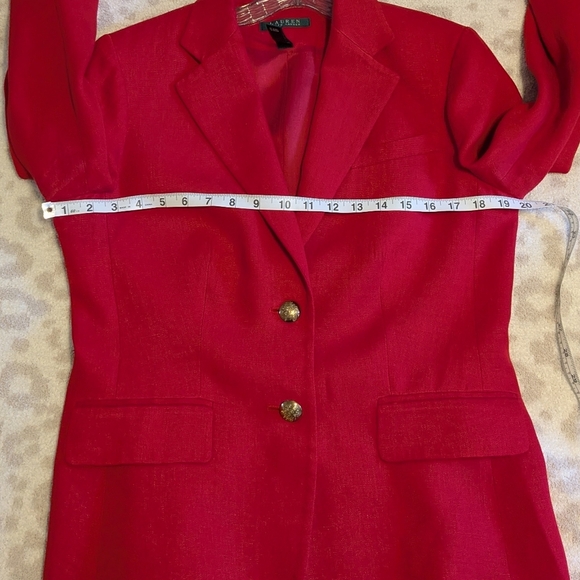 Ralph Lauren Linen Red Blazer With Gold Buttons Old Money 10 Medium - Picture 10 of 12